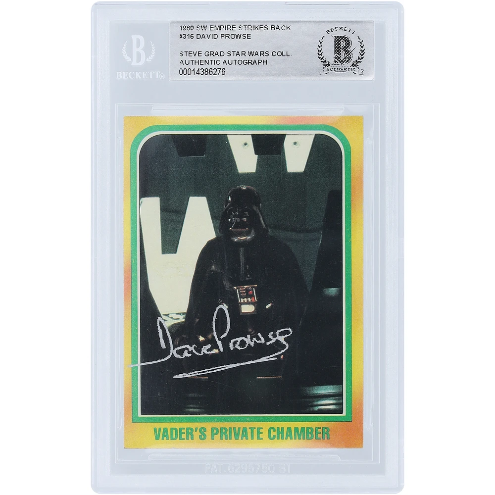 David Prowse Star Wars Autographed 1980 Topps The Empire Strikes Back Darth Vader #316 BAS Authenticated Card