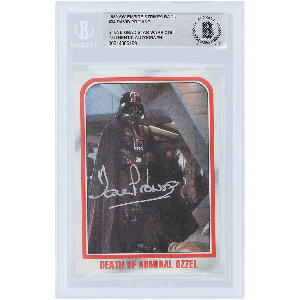 David Prowse Star Wars Autographed 1980 Topps The Empire Strikes Back Darth Vader #34 BAS Authenticated Card