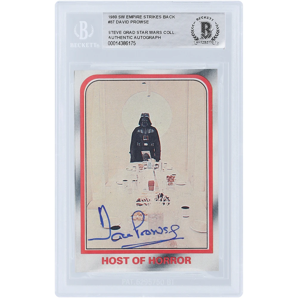 David Prowse Star Wars Autographed 1980 Topps The Empire Strikes Back Darth Vader #87 BAS Authenticated Card