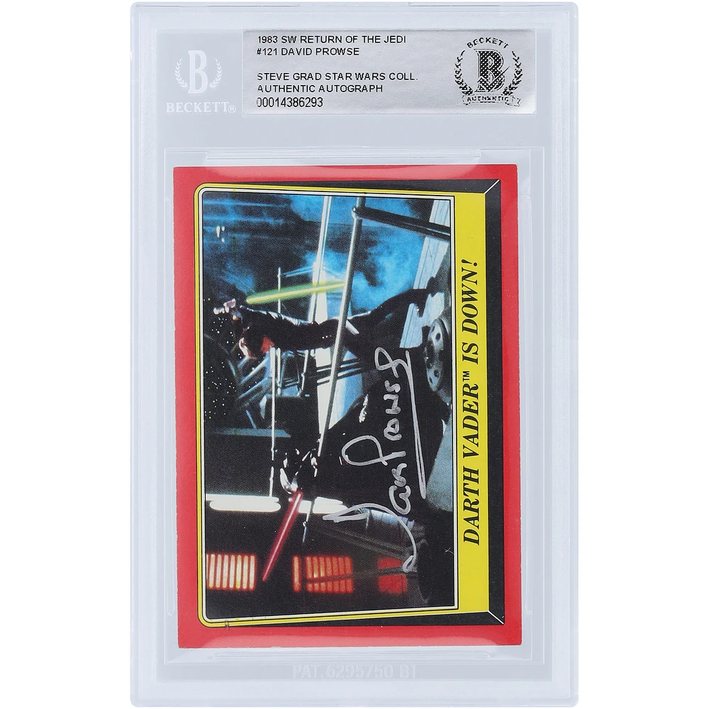David Prowse Star Wars Autographed 1983 Topps Return of the Jedi Darth Vader #121 BAS Authenticated Card
