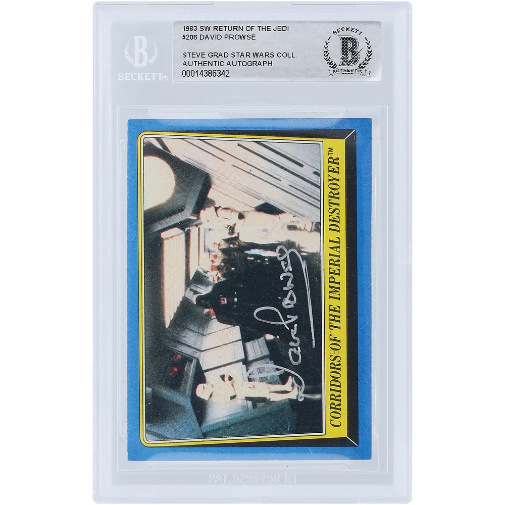 David Prowse Star Wars Autographed 1983 Topps Return of the Jedi Darth Vader #206 BAS Authenticated Card