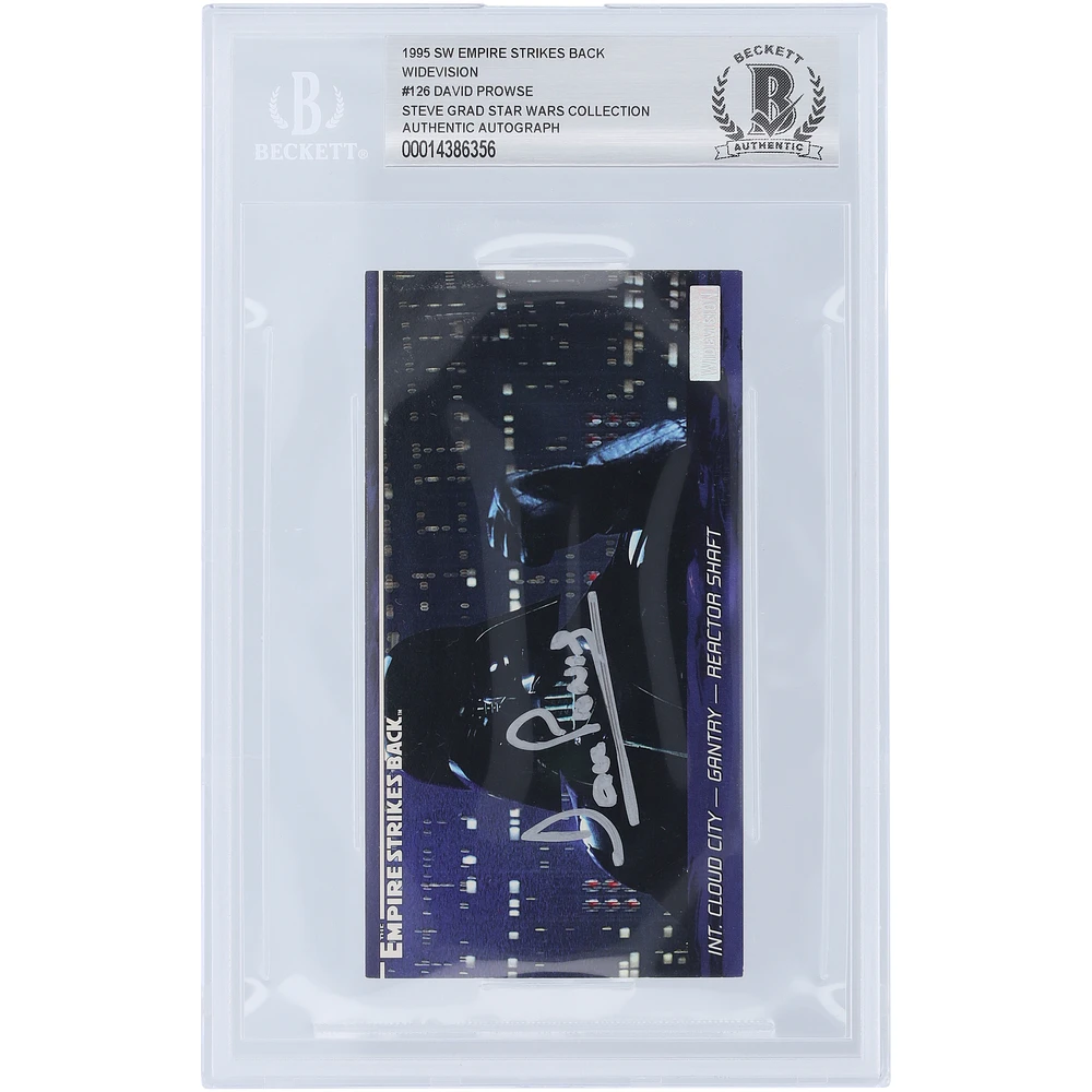 David Prowse Star Wars Autographed 1995 Topps The Empire Strikes Back Widevision Darth Vader #126 BAS Authenticated Card