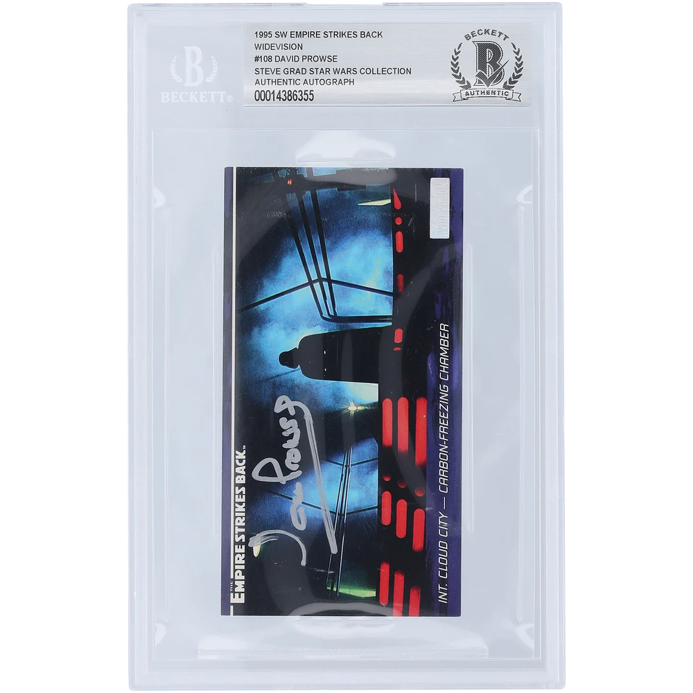 David Prowse Star Wars Autographed 1995 Topps The Empire Strikes Back Widevision Darth Vader #108 BAS Authenticated Card