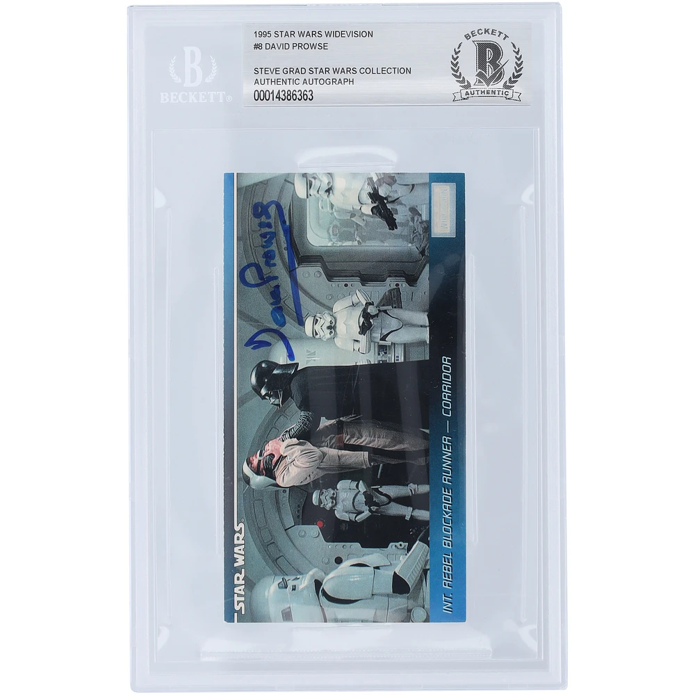 David Prowse Star Wars Autographed 1995 Topps The Empire Strikes Back Widevision Darth Vader #8 BAS Authenticated Card