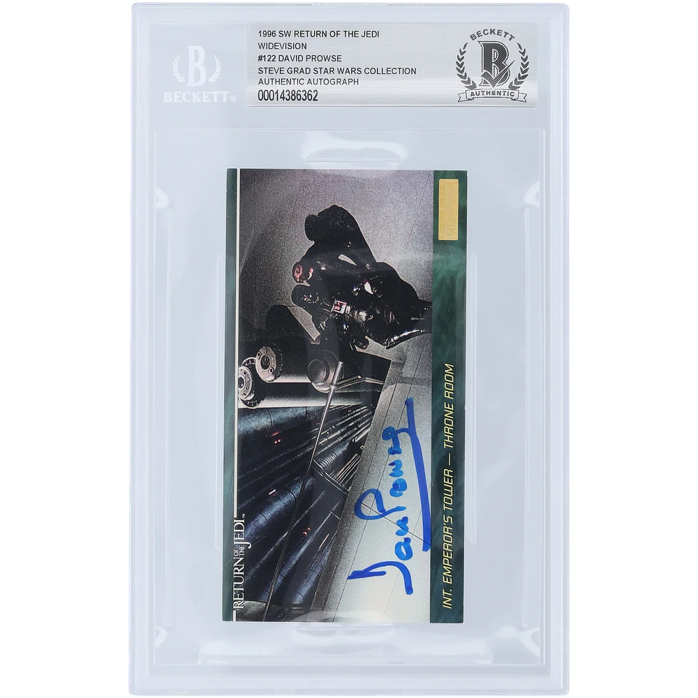 David Prowse Star Wars Autographed 1996 Topps The Empire Strikes Back Widevision Darth Vader #122 BAS Authenticated Card