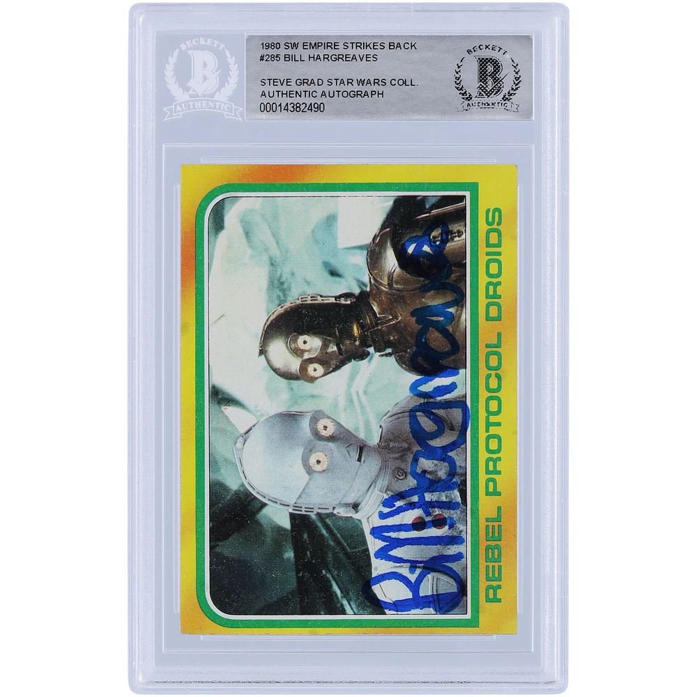 Bill Hargreaves Star Wars Autographed 1980 Topps The Empire Strikes Back #285 BAS Authenticated Card