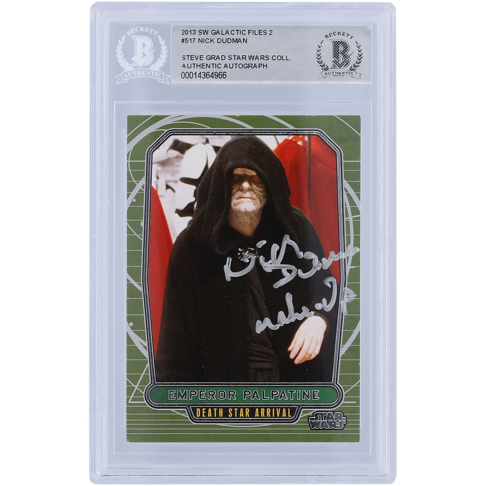 Nick Dudman Star Wars Autographed 2013 Topps #517 BAS Authenticated Card with "Make Up" Inscription