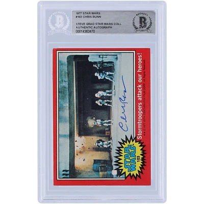 Chris Bunn Star Wars Autographed 1977 Topps Star Wars #103 BAS Authenticated Card