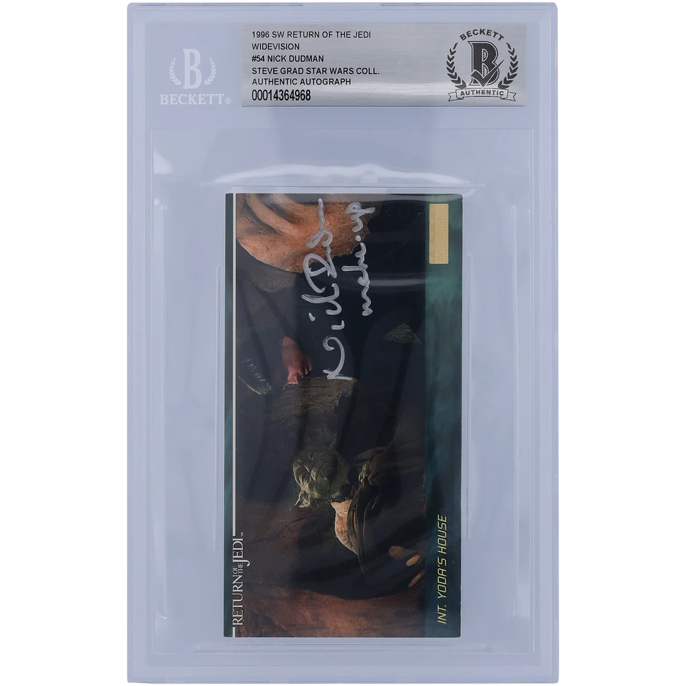 Nick Dudman Star Wars Autographed 1996 Topps Widevision #54 BAS Authenticated Card with "Make Up" Inscription