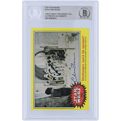 Chris Bunn Star Wars Autographed 1977 Topps Star Wars #179 BAS Authenticated Card