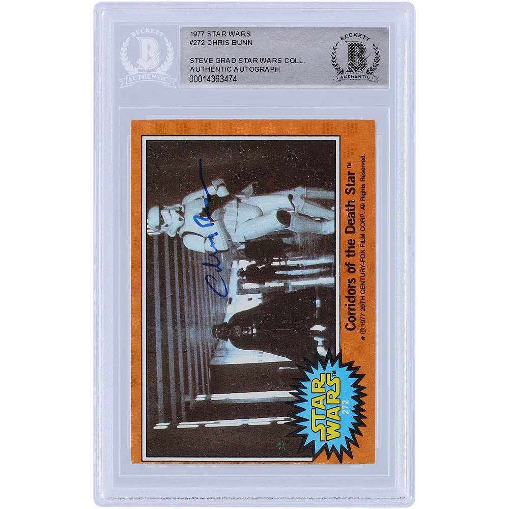 Chris Bunn Star Wars Autographed 1977 Topps Star Wars #272 BAS Authenticated Card