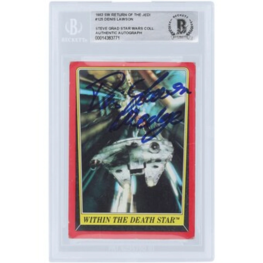 Denis Lawson Star Wars Autographed 1983 Topps Return of the Jedi #125 BAS Authenticated Card with "Wedge" Inscription