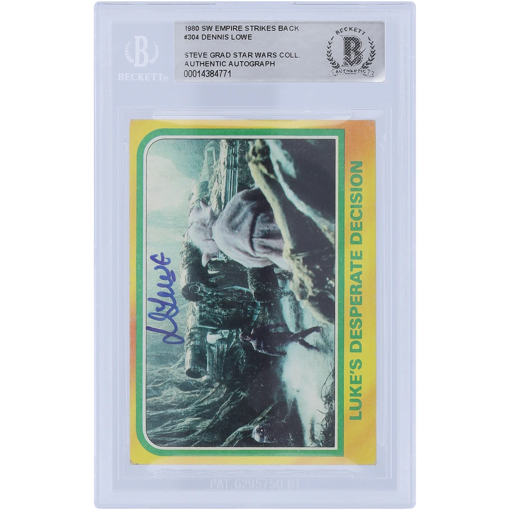 Dennis Lowe Star Wars Autographed 1980 Topps The Empire Strikes Back #304 BAS Authenticated Card