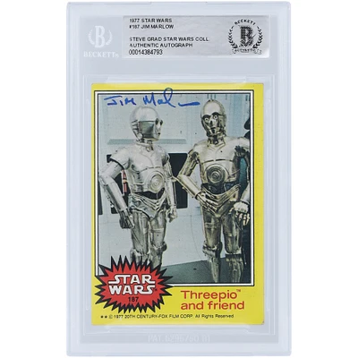 Jim Marlow Star Wars Autographed 1977 Topps Star Wars #187 BAS Authenticated Card