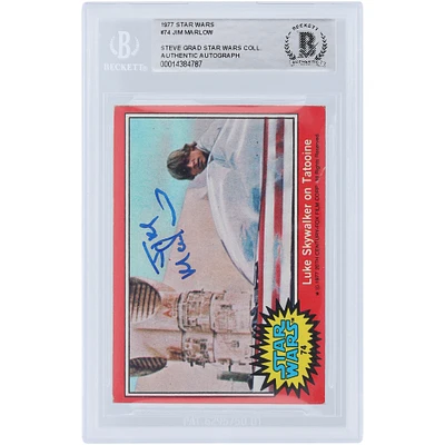 Jim Marlow Star Wars Autographed 1977 Topps Star Wars #74 BAS Authenticated Card
