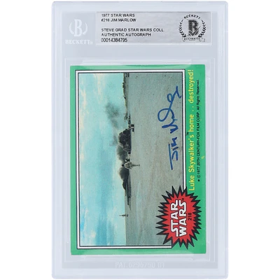 Jim Marlow Star Wars Autographed 1977 Topps Star Wars #218 BAS Authenticated Card