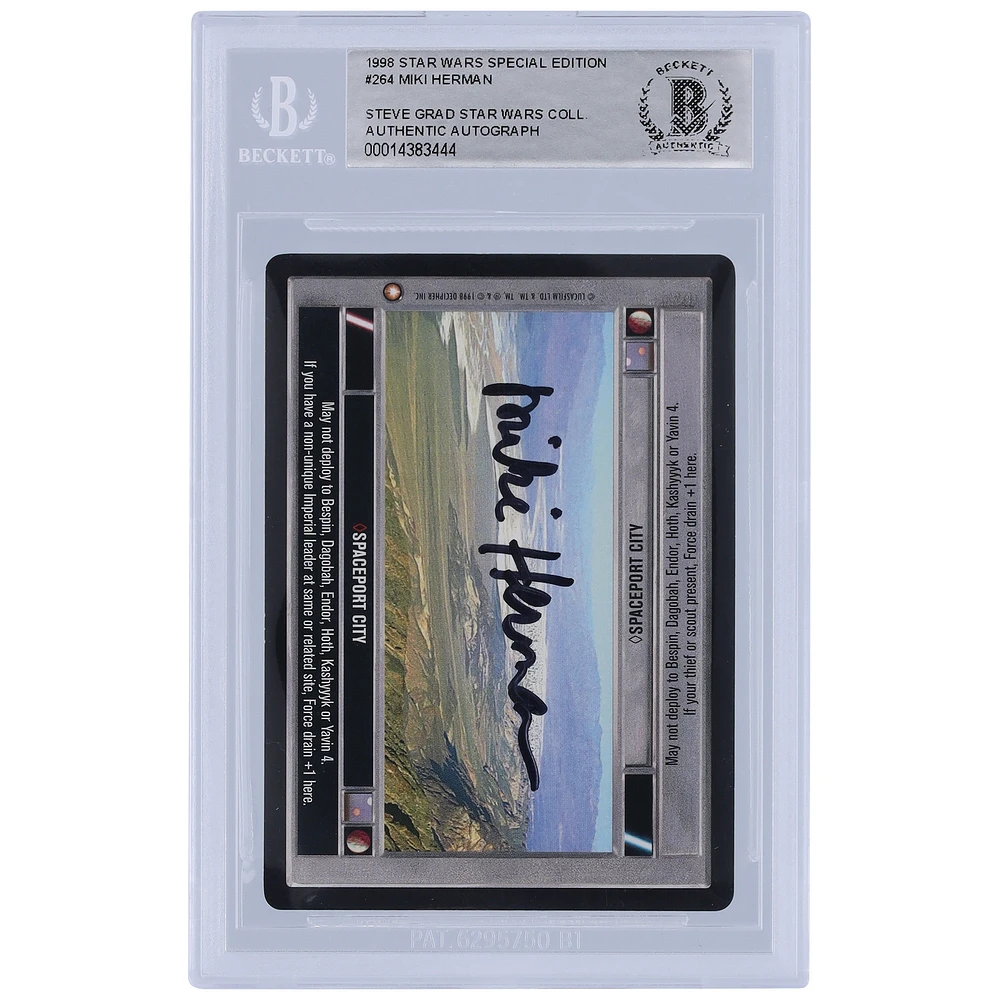 Miki Herman Star Wars Autographed 1998 Topps CCG #264 BAS Authenticated Card