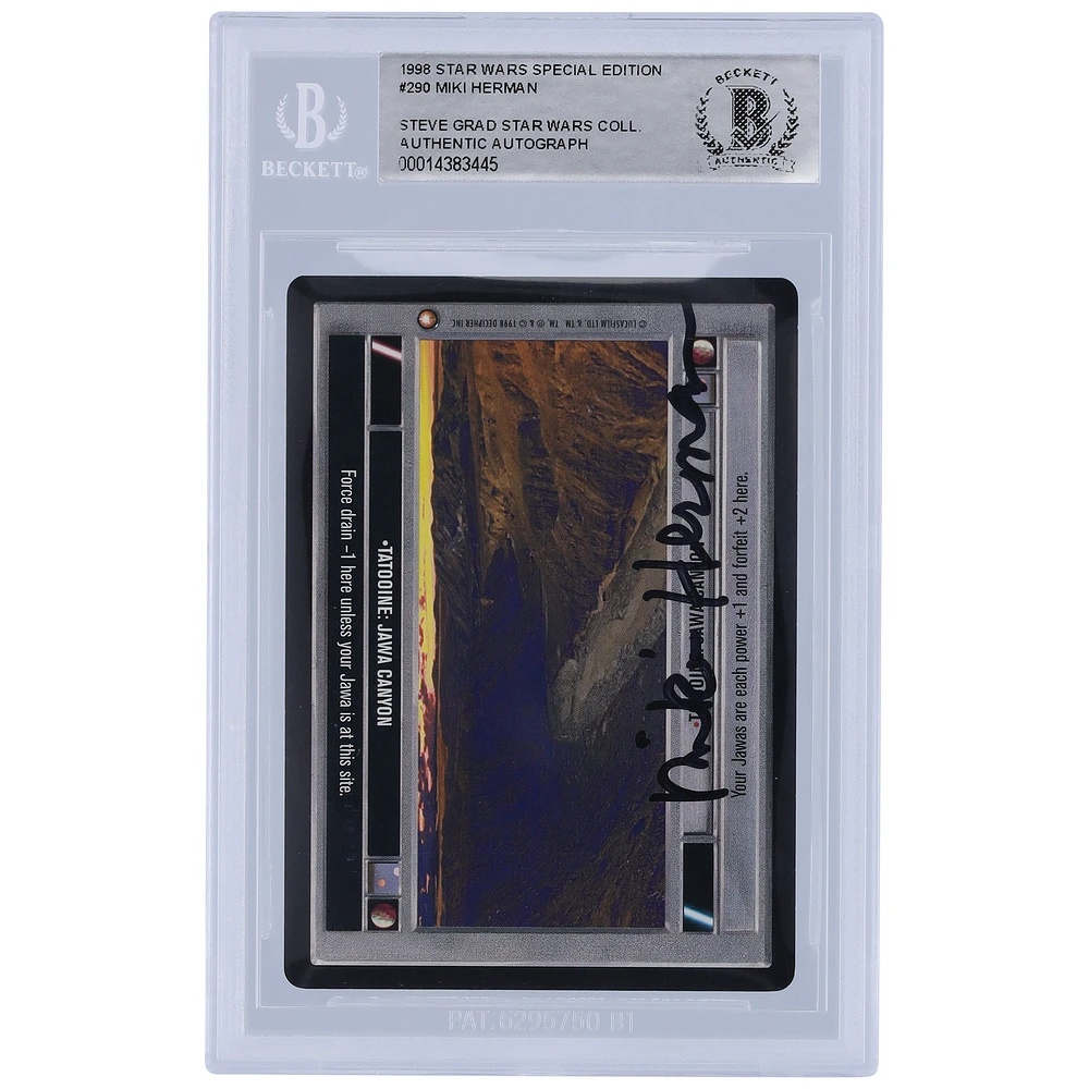 Miki Herman Star Wars Autographed 1998 Topps CCG #290 BAS Authenticated Card