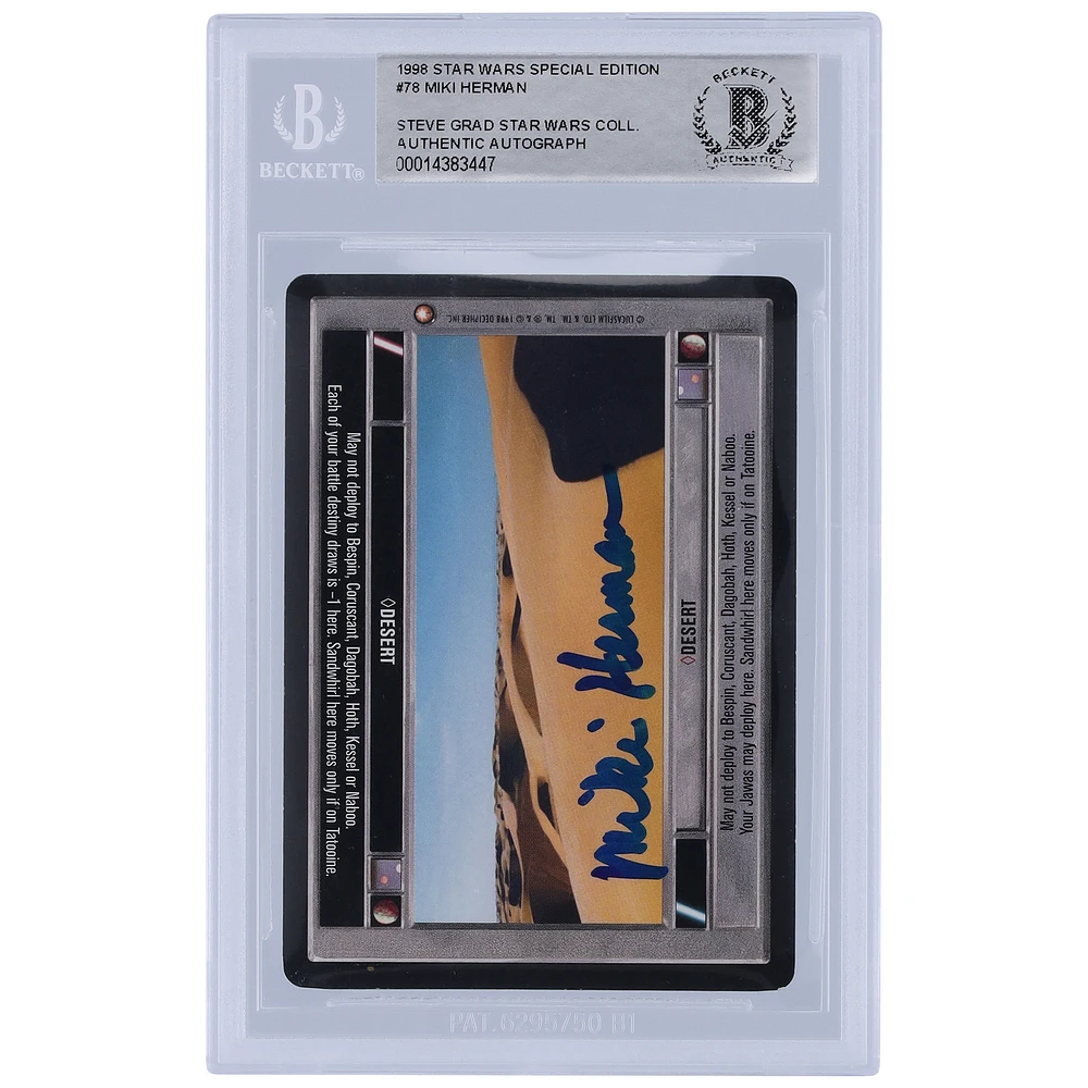 Miki Herman Star Wars Autographed 1998 Topps CCG #78 BAS Authenticated Card