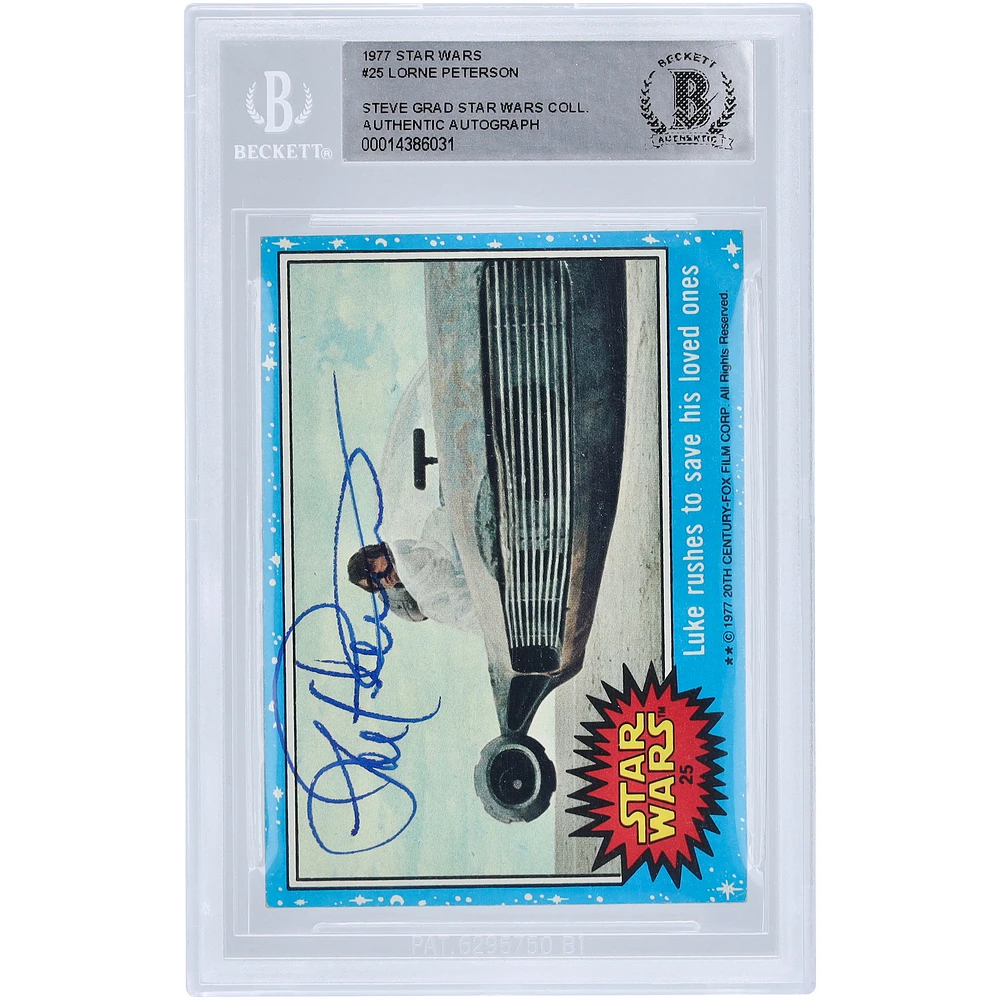 Lorne Peterson Star Wars Autographed 1977 Topps #25 BAS Authenticated Card