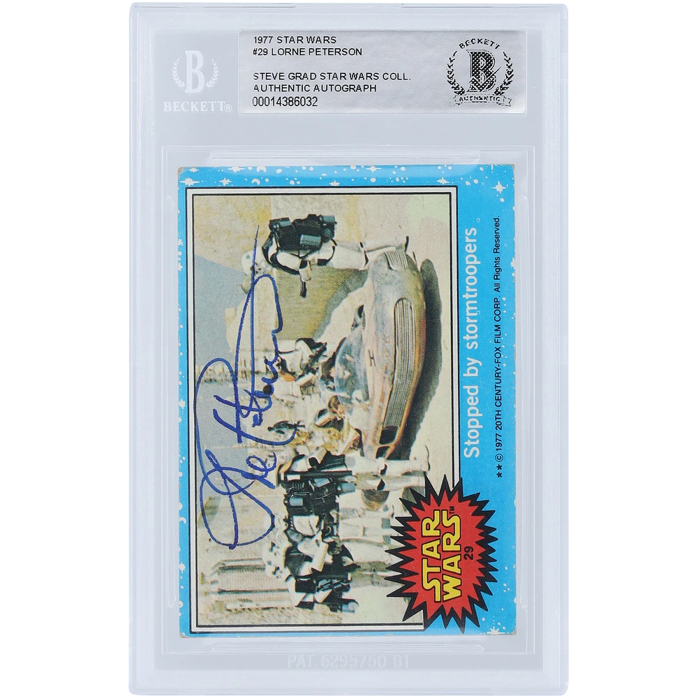 Lorne Peterson Autographed 1977 Topps Star Wars #29 BAS Authenticated Card
