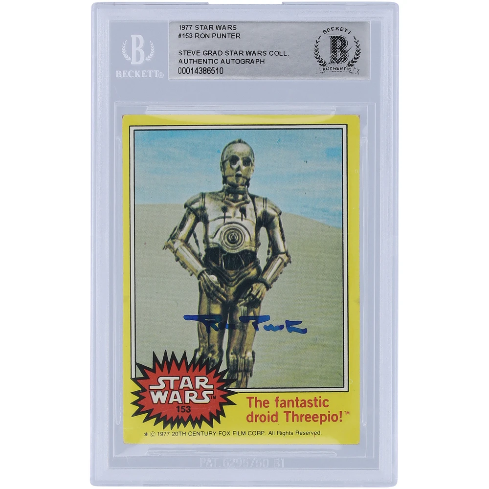 Ron Punter Autographed 1977 Topps Star Wars #153 BAS Authenticated Card
