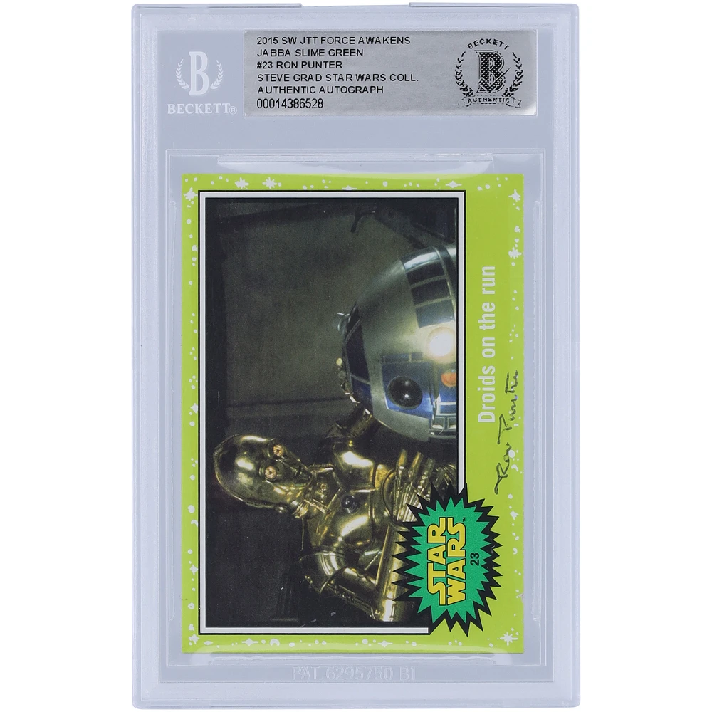Ron Punter Star Wars Autographed 2015 Topps Journey To The Force Awakens Jabba Slime Green #23 BAS Authenticated Card