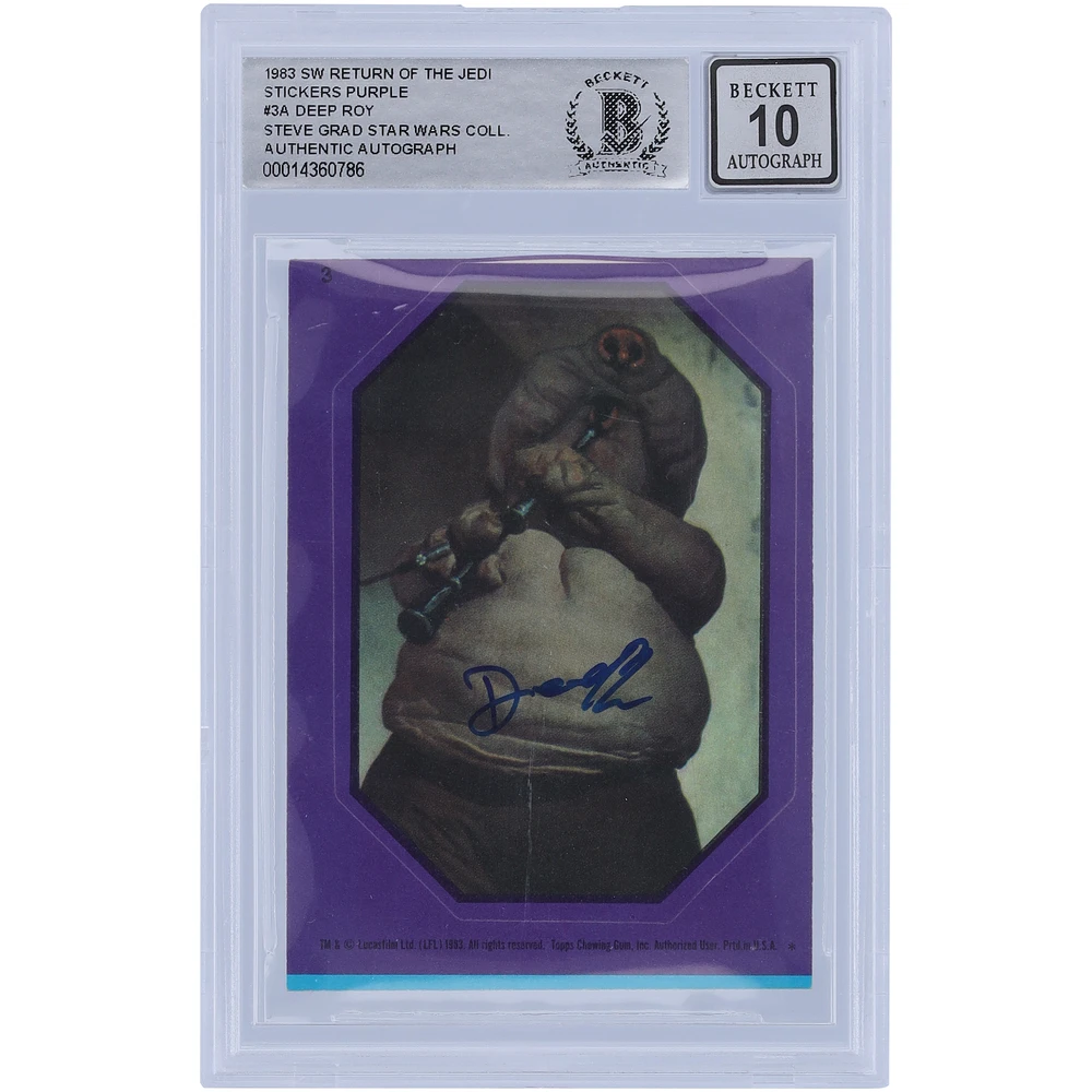 Deep Roy Star Wars Autographed 1983 Topps Return of the Jedi Sticker #3A BAS Authenticated 10 Card