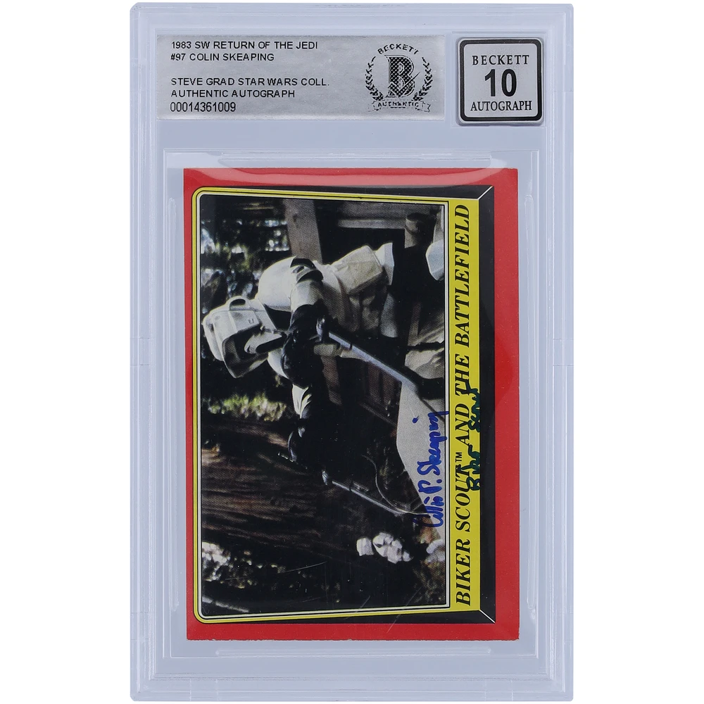 Colin Skeaping Star Wars Autographed 1983 Topps #97 BAS Authenticated 10 Card with "Biker Scout" Inscription