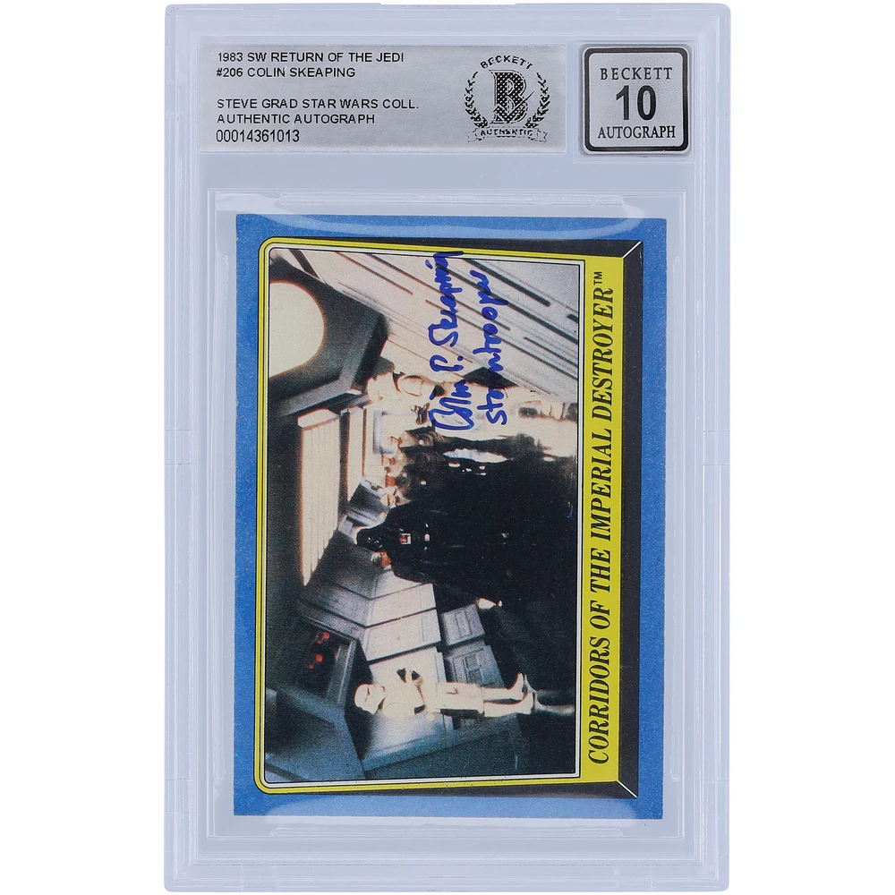 Colin Skeaping Star Wars Autographed 1983 Topps #206 BAS Authenticated 10 Card with "Stormtrooper" Inscription