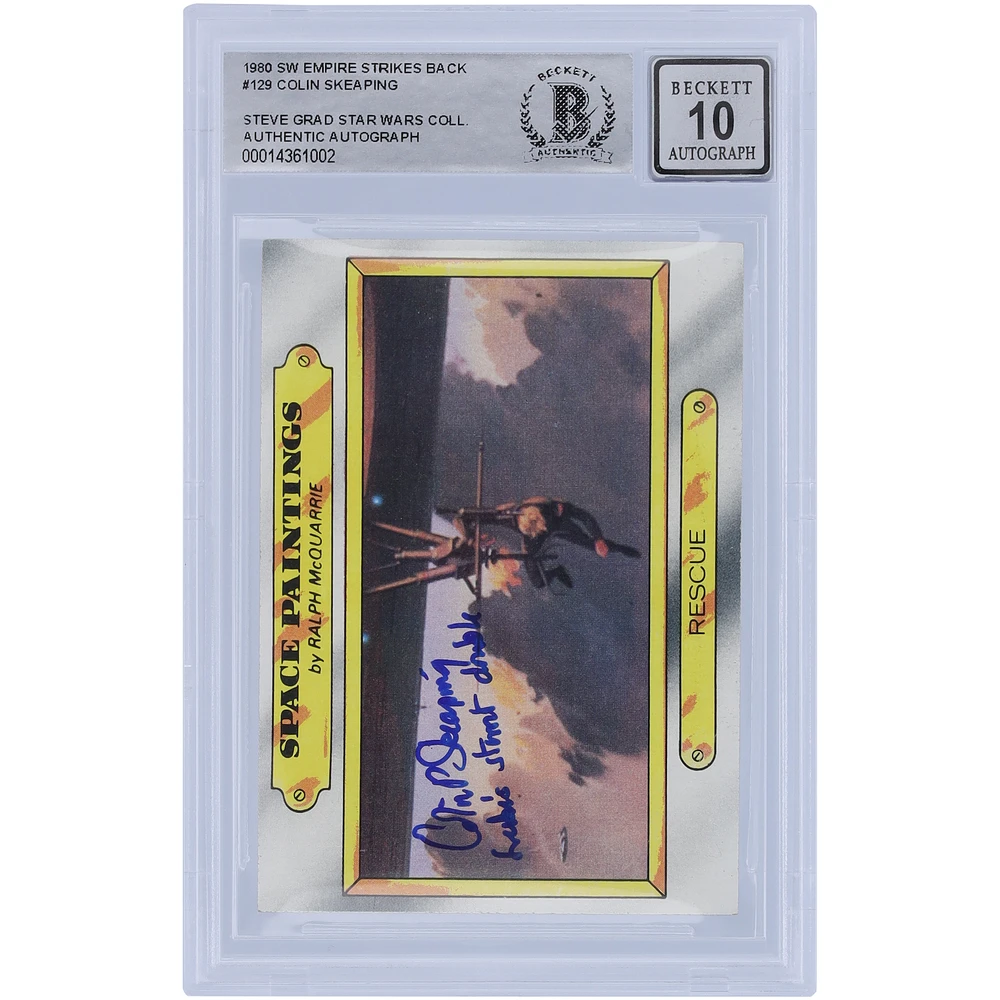 Colin Skeaping Star Wars Autographed 1980 Topps The Empire Strikes Back #129 BAS Authenticated 10 Card with "Luke's Stunt Double" Inscription