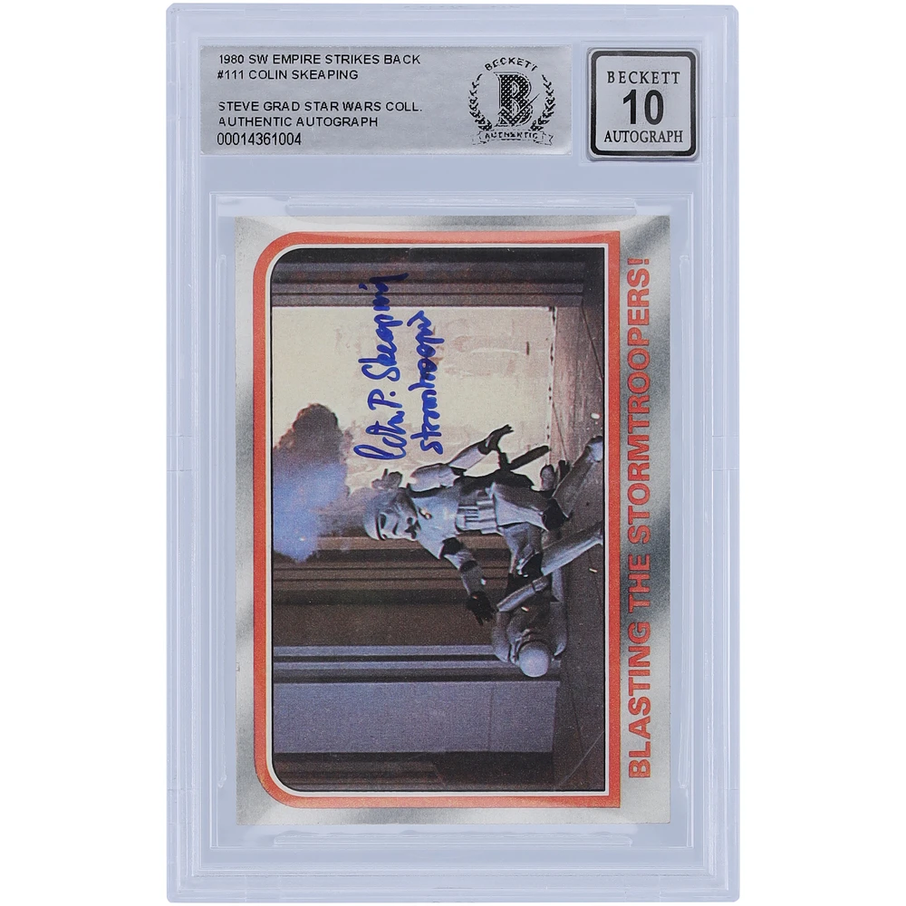 Colin Skeaping Star Wars Autographed 1980 Topps The Empire Strikes Back #111 BAS Authenticated 10 Card with "Stormtrooper" Inscription