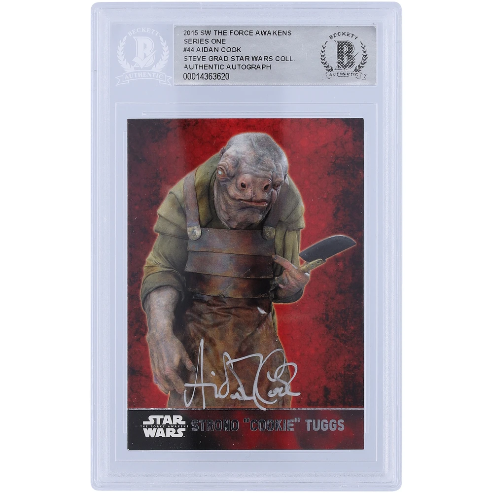 Aidan Cook Star Wars Autographed 2015 Topps The Force Awakens #44 BGS Authenticated Card