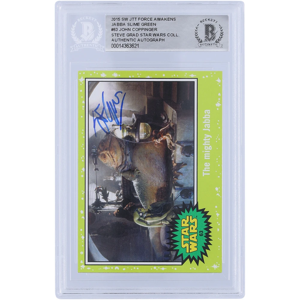John Coppinger Star Wars Autographed 2015 Topps Journey To The Force Awakens Slime Green #63 BGS Authenticated Card