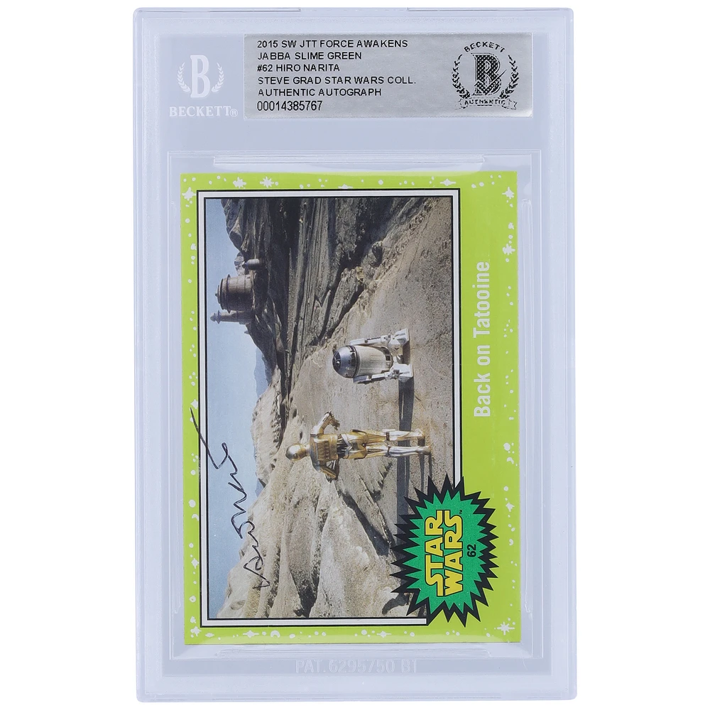 Hiro Narita Star Wars Autographed 2015 Topps Journey To The Force Awakens Slime Green #62 BGS Authenticated Card
