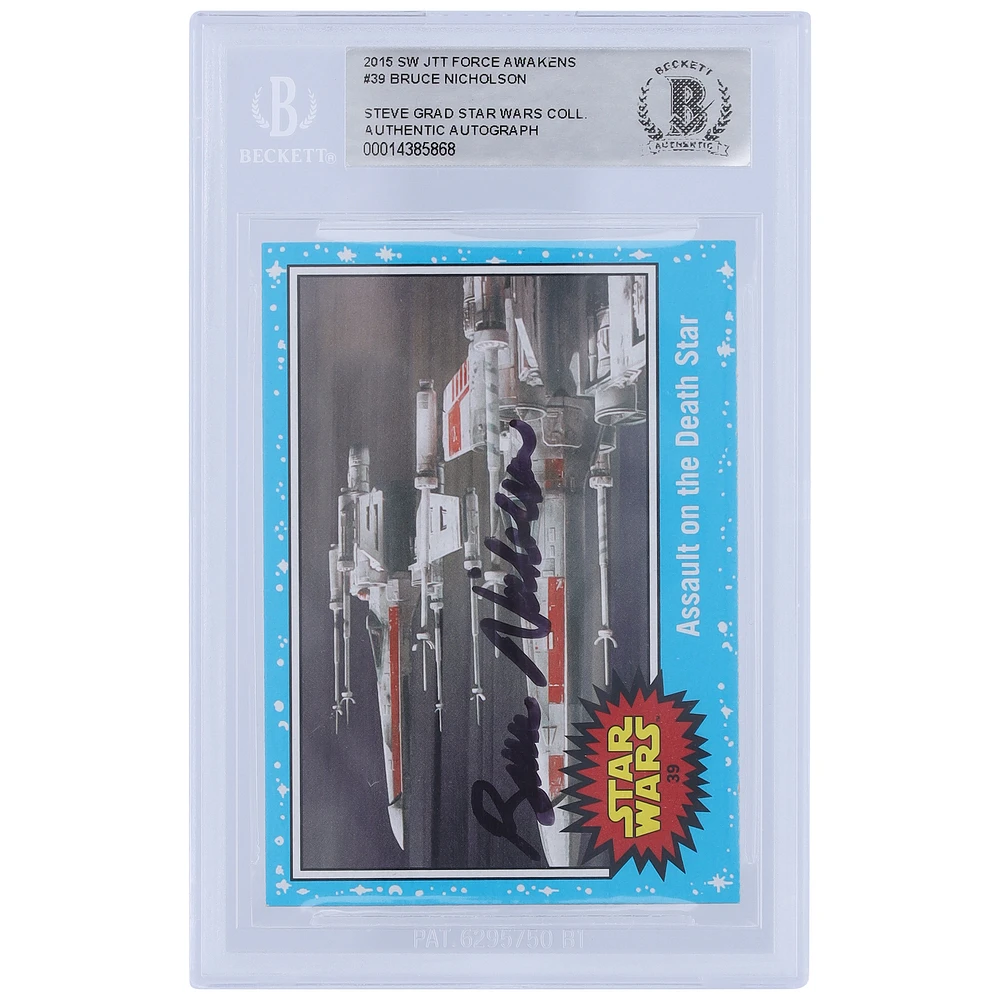Bruce Nicholson Star Wars Autographed 2015 Topps Journey To The Force Awakens #39 BGS Authenticated Card