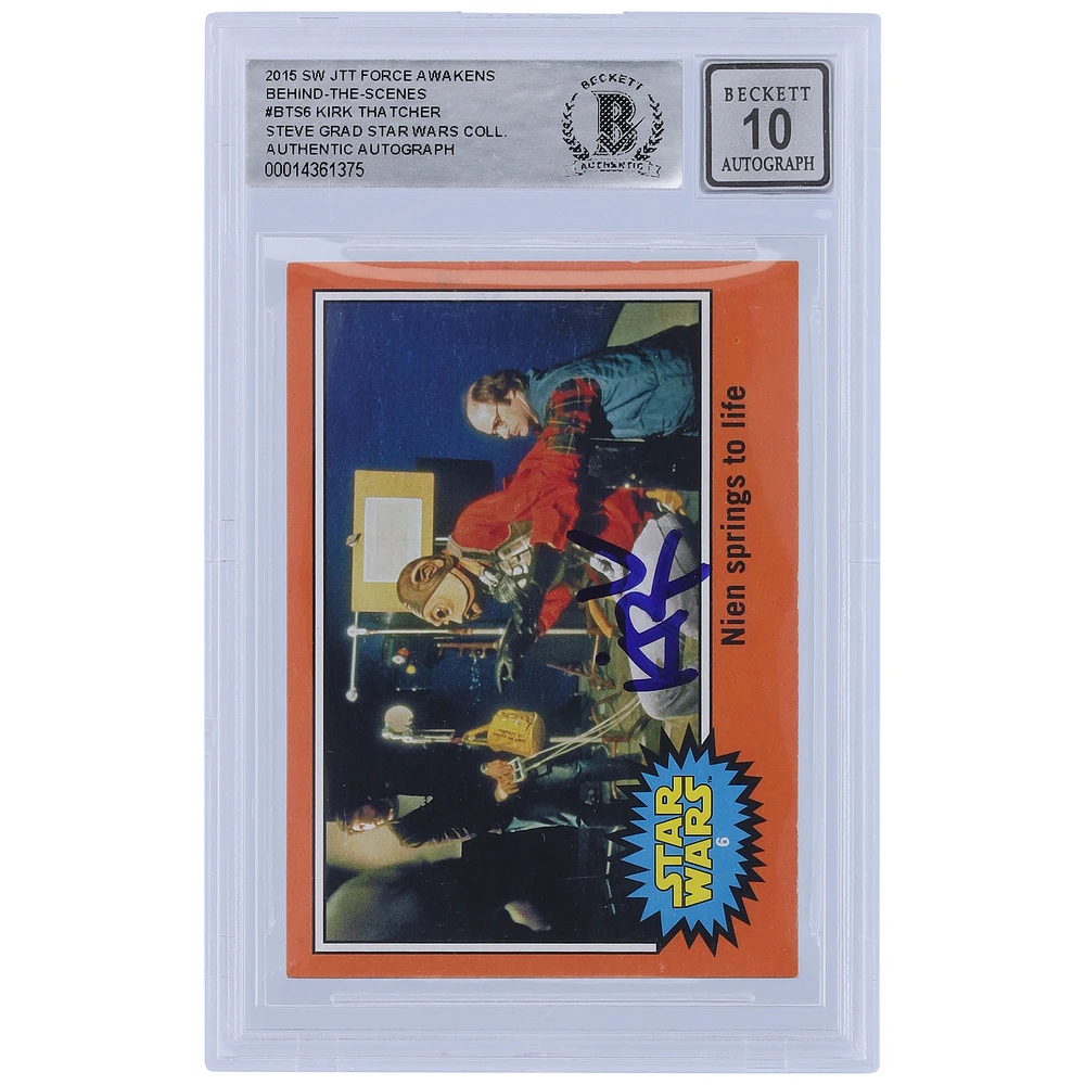 Kirk Thatcher Star Wars Autographed 2015 Topps Journey To The Force Awakens #BTS6 BGS Authenticated 10 Card