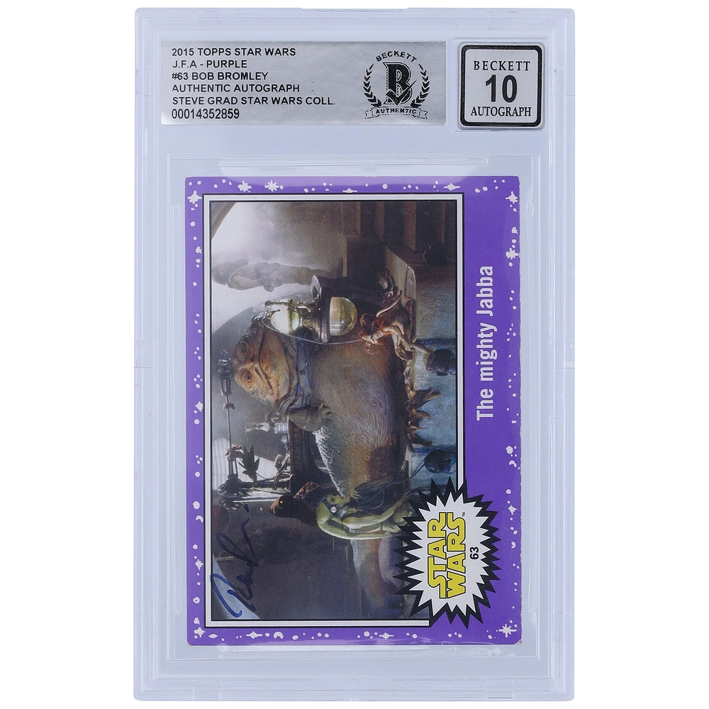 Bob Bromley Star Wars Autographed 2015 Topps Journey To The Force Awakens Purple #63 BGS Authenticated 10 Card