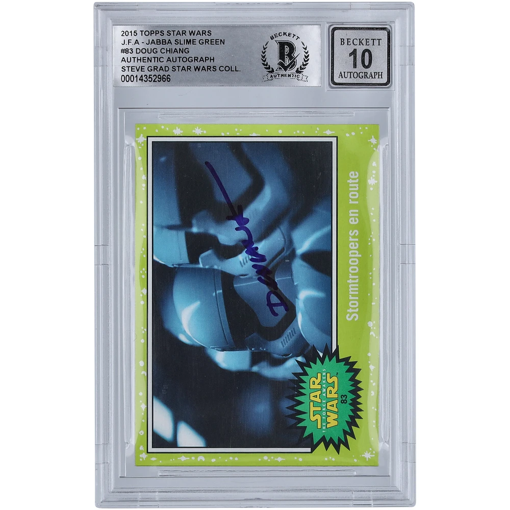 Doug Chiang Star Wars Autographed 2015 Topps Journey To The Force Awakens Slime Green #83 BGS Authenticated 10 Card