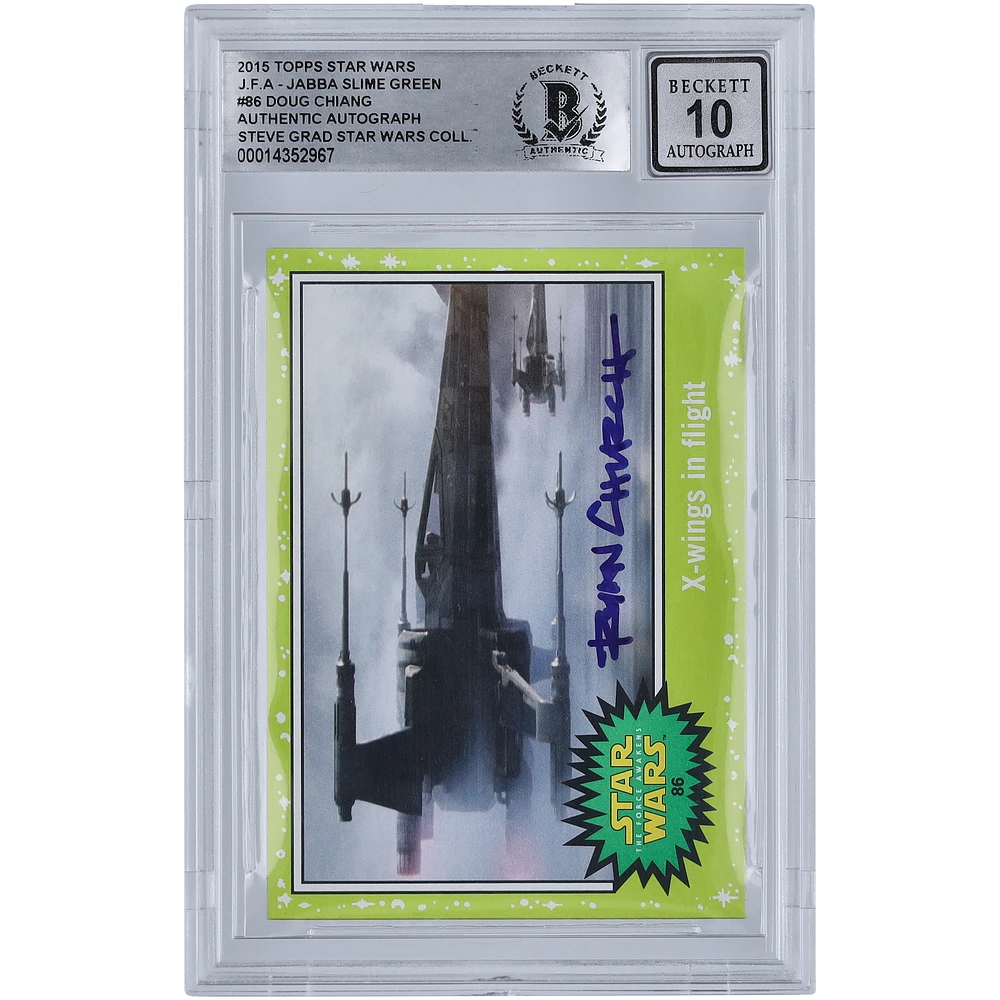 Doug Chiang Star Wars Autographed 2015 Topps Journey To The Force Awakens Slime Green #86 BGS Authenticated 10 Card