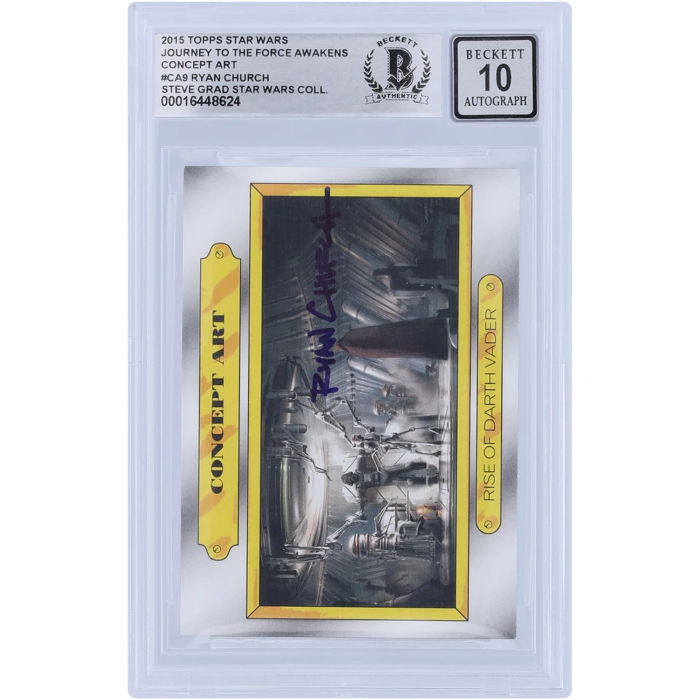 Ryan Church Star Wars Autographed 2015 Topps Journey To The Force Awakens #CA9 BGS Authenticated 10 Card