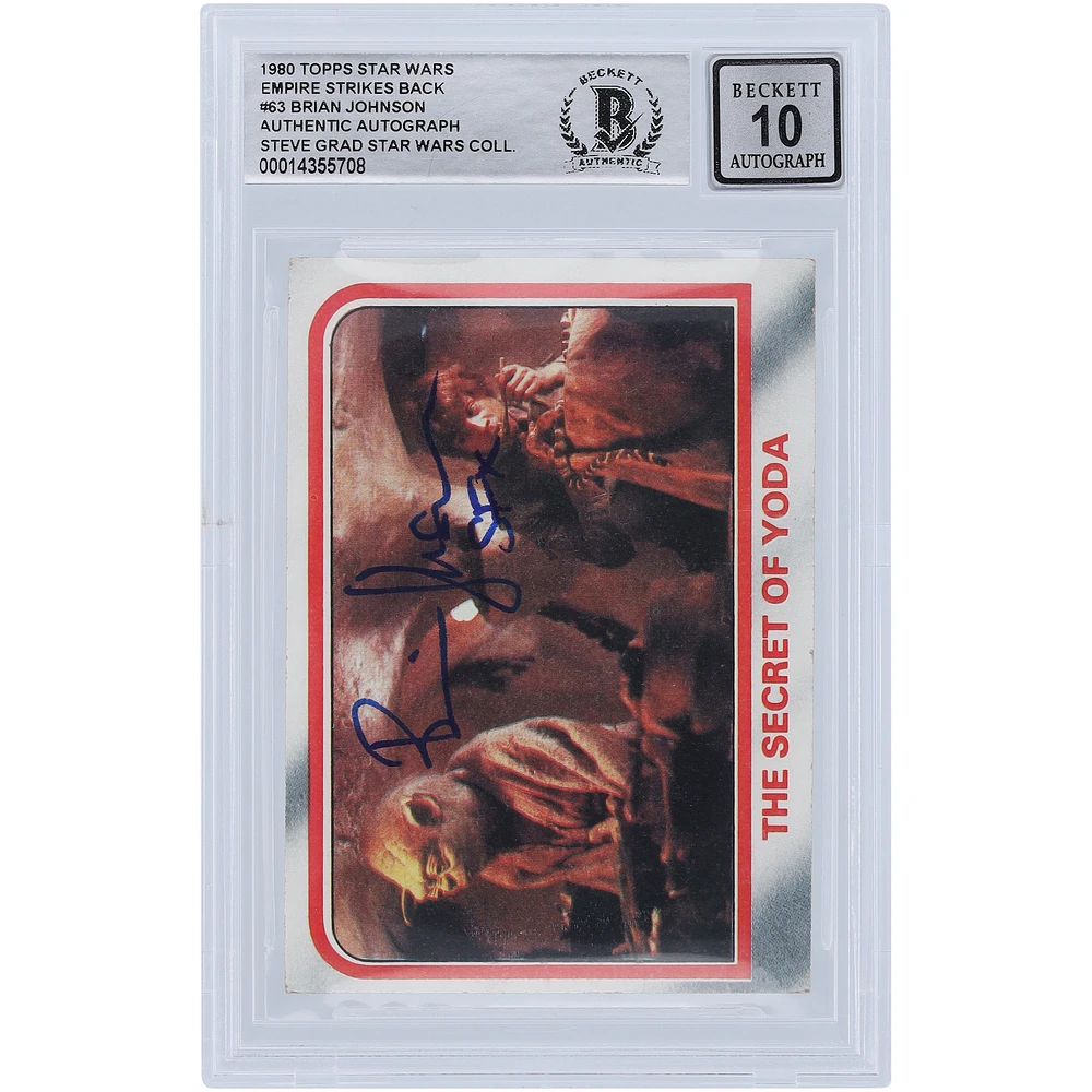 Brian Johnson Star Wars Autographed 1980 Topps The Empire Strikes Back #63 BGS Authenticated 10 Card with "SFX" Inscription