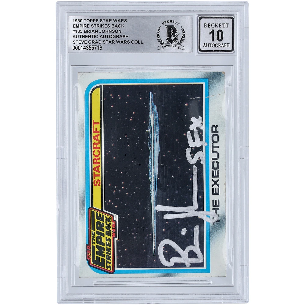 Brian Johnson Star Wars Autographed 1980 Topps The Empire Strikes Back #135 BGS Authenticated 10 Card with "SFX" Inscription