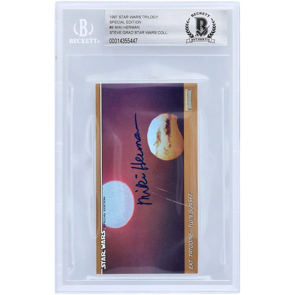 Miki Herman Star Wars Autographed 1997 Topps Trilogy Special Edition Widevision #6 BGS Authenticated 10 Card
