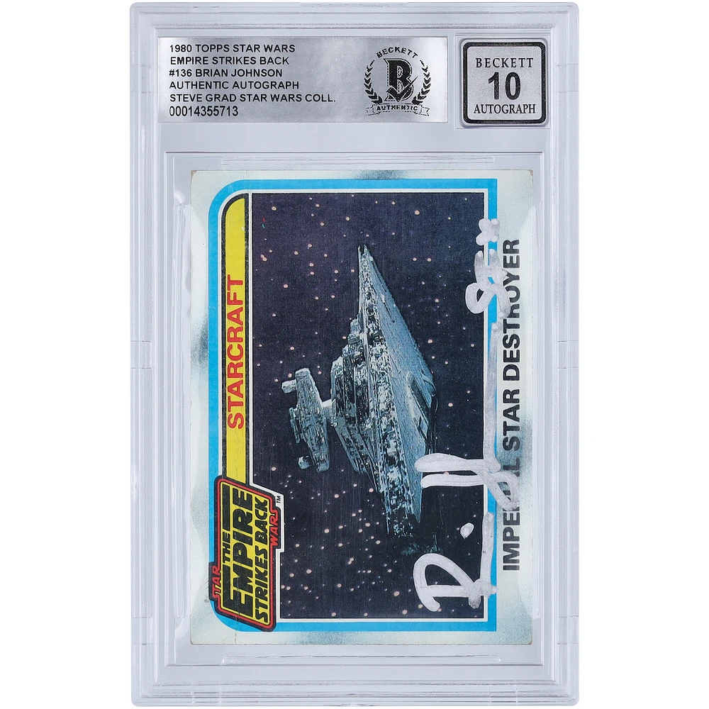 Brian Johnson Star Wars Autographed 1980 Topps The Empire Strikes Back #136 BGS Authenticated 10 Card with "SFX" Inscription