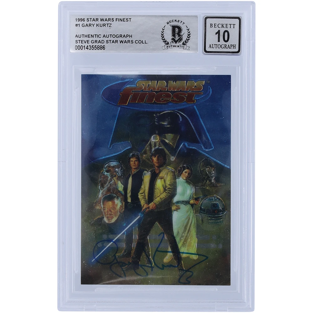Gary Kurtz Star Wars Autographed 1996 Topps Finest #1 BGS Authenticated 10 Card