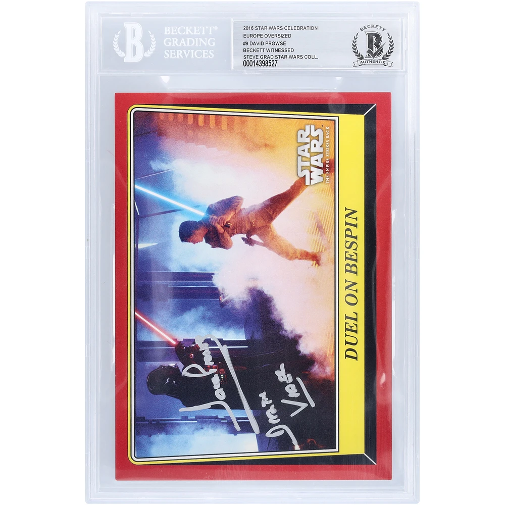 David Prowse Autographed 2016 Topps Star Wars Celebration Europe Oversized #9 BGS Authenticated Card with "Darth Vader" Inscription