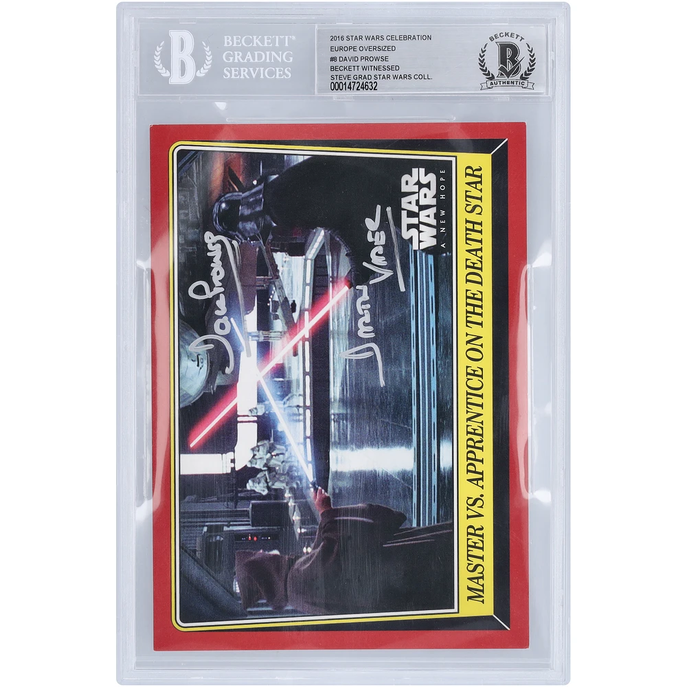 David Prowse Autographed 2016 Topps Star Wars Celebration Europe Oversized #8 BGS Authenticated Card with "Darth Vader" Inscription