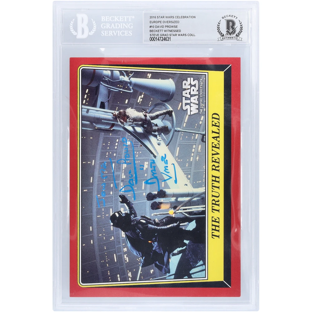 David Prowse Autographed 2016 Topps Star Wars Celebration Europe Oversized #10 BGS Authenticated Card with "Join Me" and "Is Darth Vader" Inscriptions