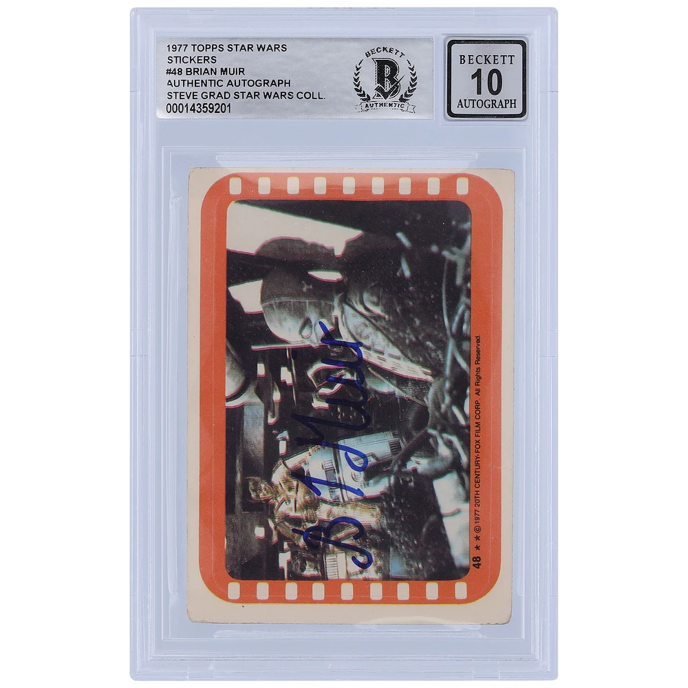 Brian Muir Autographed 1977 Topps Star Wars Series 1 Sticker #48 BGS Authenticated 10 Card